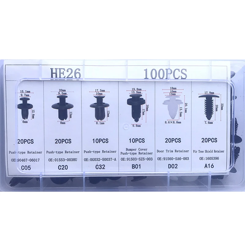 Auto Fastener Clips Car Clips Auto Fastener Mixed Body Push Retainer Pin Rivet Bumper Door Trim Panel Retainer Set For GM Ford Toyota Honda Chrysler