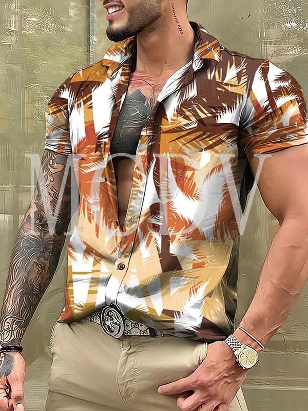 Hawaiian Coconut Tree 3D All Over Printed Hawaiian Shirt Men For Women Casual Breathable Hawaiian Short Sleeve Shirt