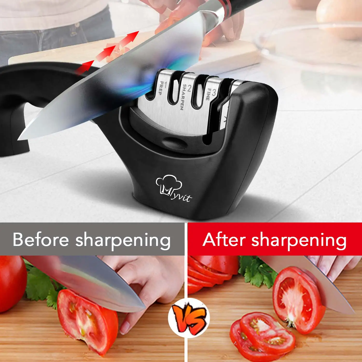 Knife Sharpener 4 Stages Professional Sharpening Stone Whetstone Tungsten Diamond&Ceramic Scissors Kitchen Sharpeners Grindstone images - 6