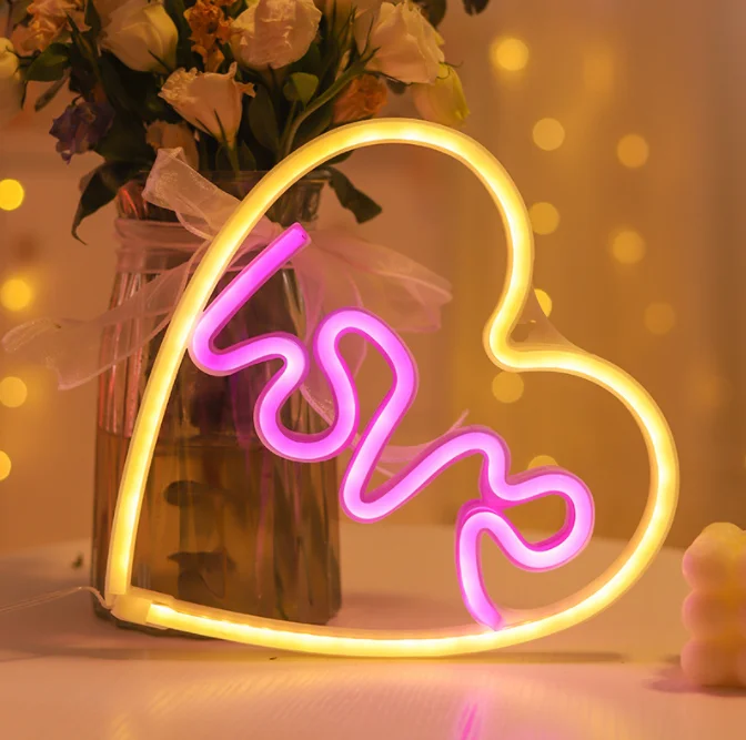 Led Room Night Light Love Shape Decoration Lamp - Lighting Strings -  AliExpress