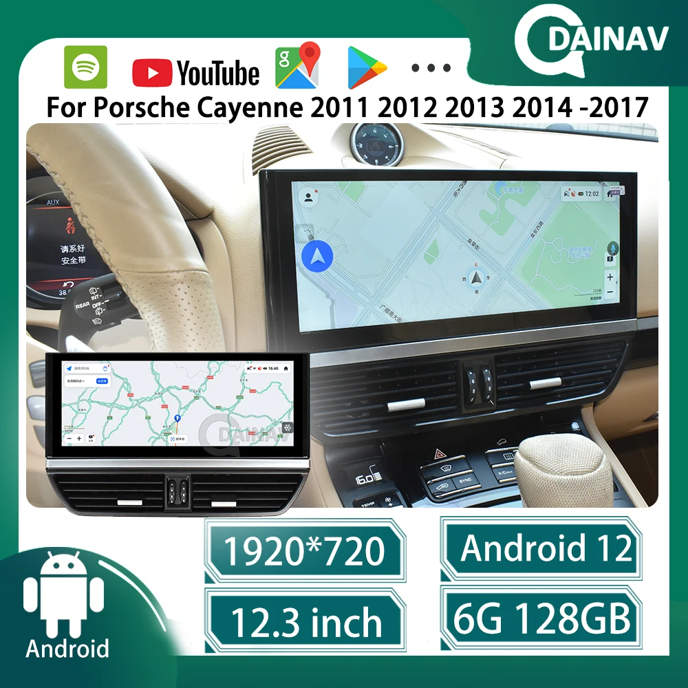 

128G Android 12 Car stereo Radio For Porsche Cayenne 2011-2017 Multimedia player GPS Navigation WIFI Carplay Head Unit