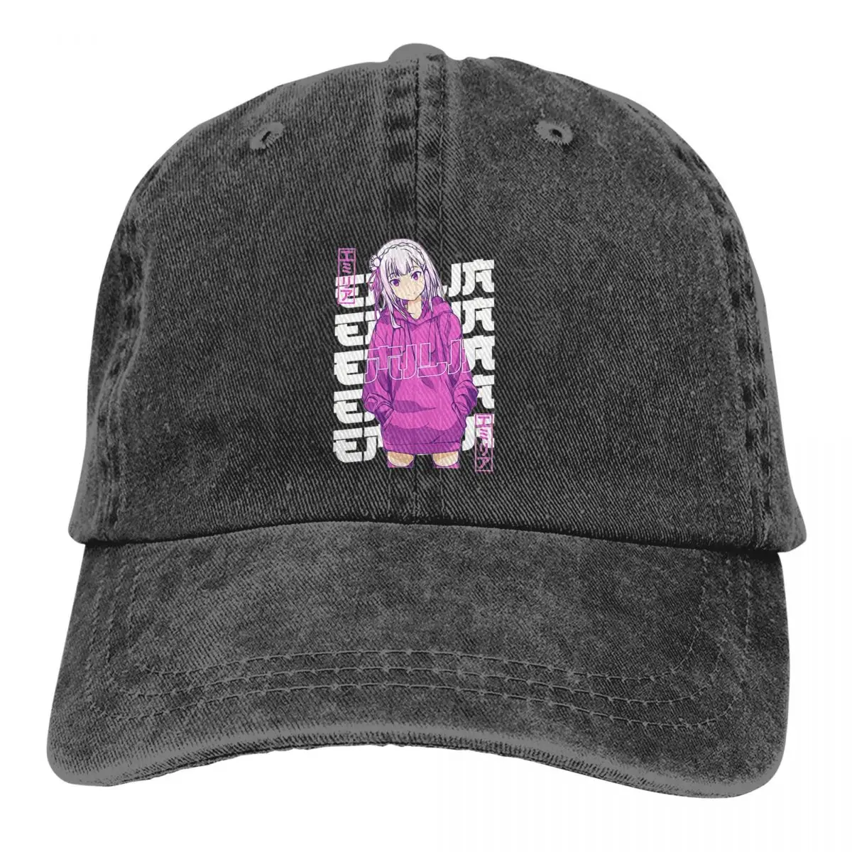 

Однотонные шапки для папы, женский свитер в фиолетовом цвете, женская шляпа, комикс стильсона с козырьком от солнца ReZERO, Кепка с козырьком для начальной жизни в другом мире