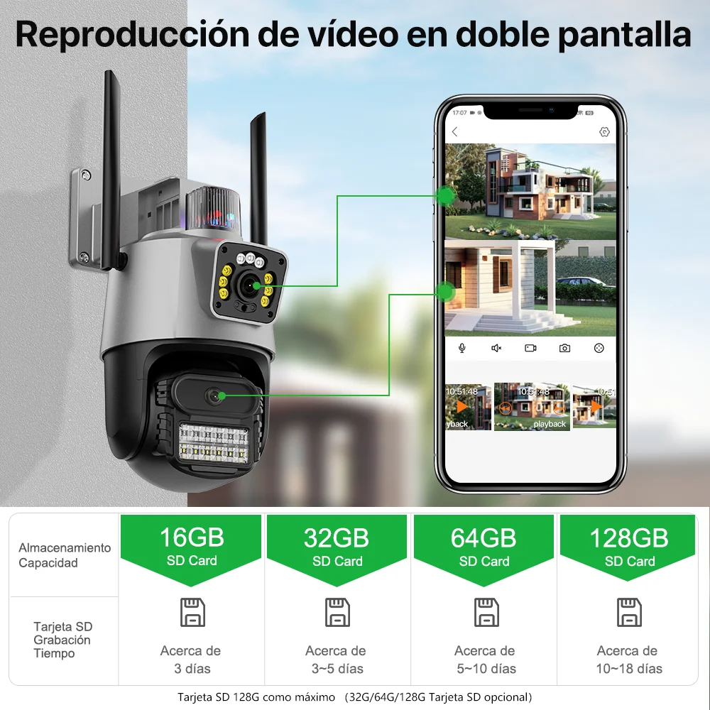 camara vigilancia wifi exterior Cámara de vigilancia inalámbrica para  exteriores, videocámara de seguridad impermeable con Wifi de 6MP, detección  humana por Ia, Dahua, CCTV, IP, visión nocturna - AliExpress