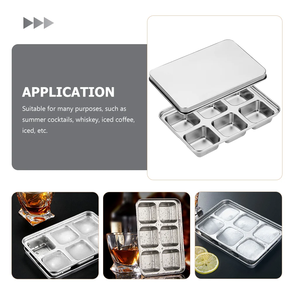 Stainless Steel Ice Cube Mold Wear Resistant Freezer Tray Household Ice Tray Cube Maker Ball Tool Kitchen Bar Accessory