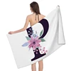 Home bath towels for the body towels bathroom letters and flower quick drying microfiber beach towel man and women large sports 3