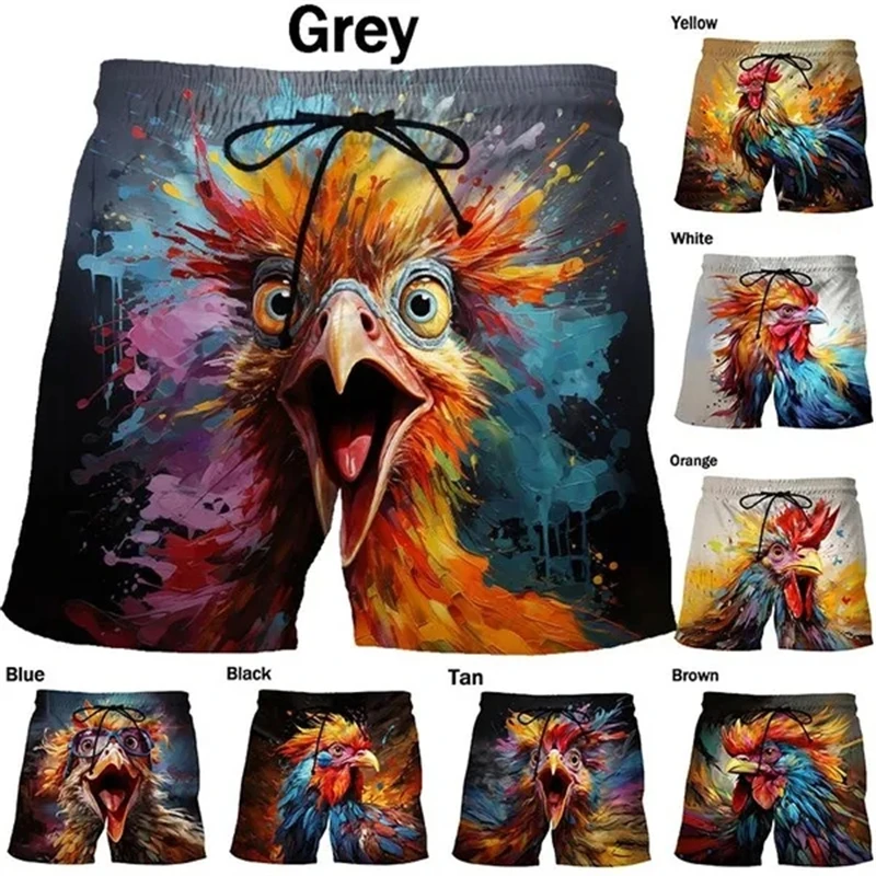 

Summer Fashion New Design Art Print 3d Chicken Beach Shorts For Men Women Kids Casual Swimming Trunks Gym Board Ice Mens Shorts