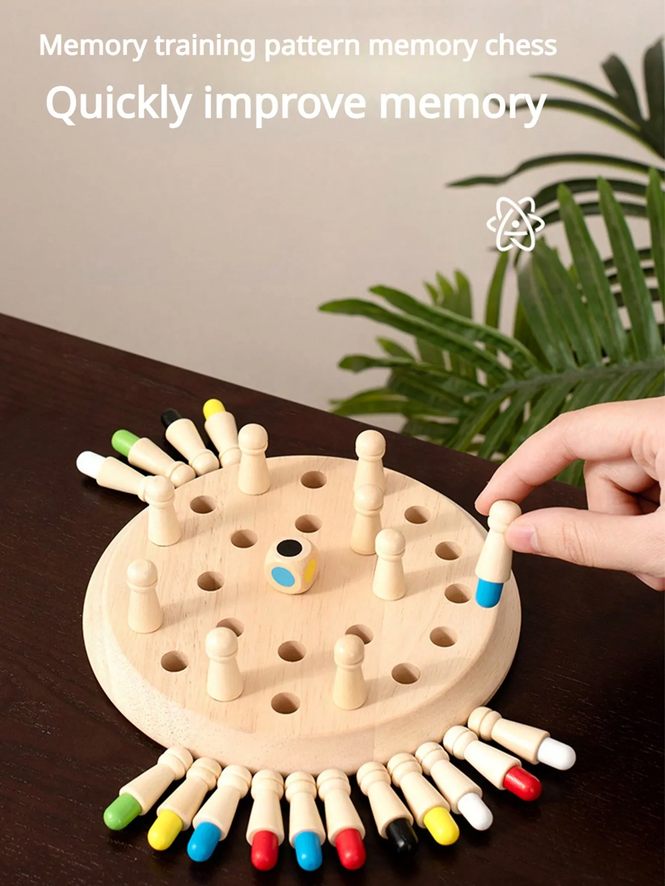 1 Set Wooden Color Memory Chess Desktop Toys Double Or Multiple People Interactive Creative Games A Birthday Present Gift