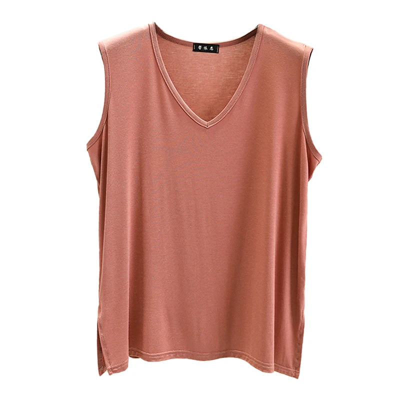 plus Size V-Ne Modal Tank Top Svel Loose Fit Thin Sle Home Clothes Summer Faion Women's T-irt July Deer Brand