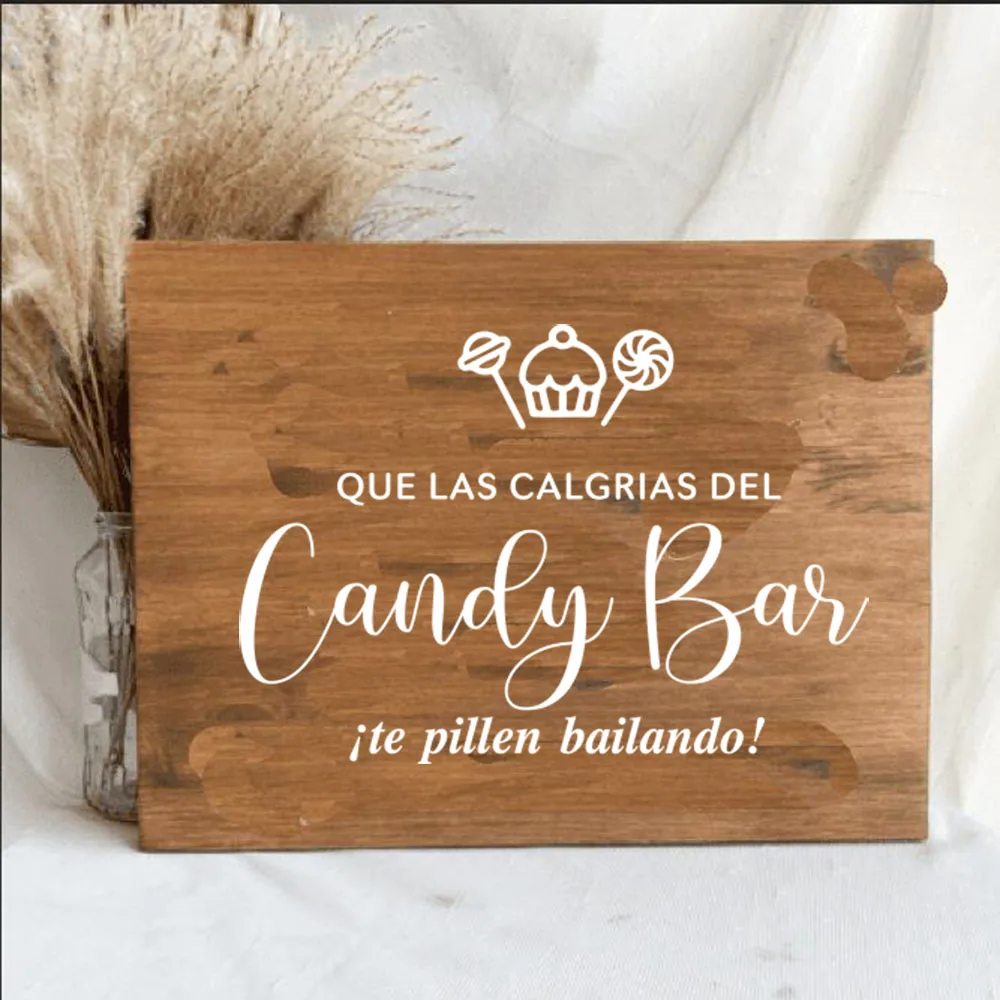Spanish Candy Bar Wedding Board Sticker Decal Art Confeti Festival Signs Te Pillen Bailando Party Vinyl Home Decor wall stickers