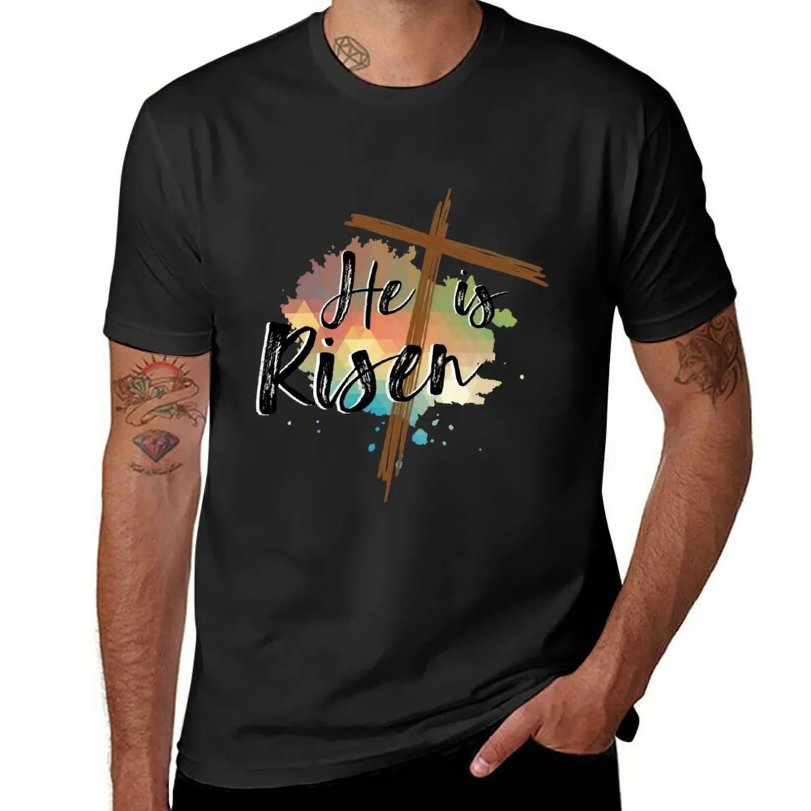 

New He is Risen | Easter | Religious | Christian T-Shirt plain t-shirt custom t shirt fruit of the loom mens t shirts