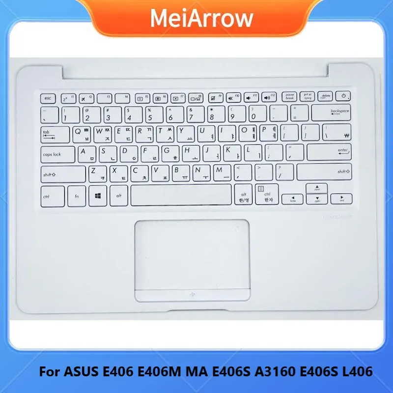 

YUEBEHSENG New/orig For Asus E406 E406M MA E406S A3160 E406S L406 Palmrest KR Korean keyboard upper cover C shell,White