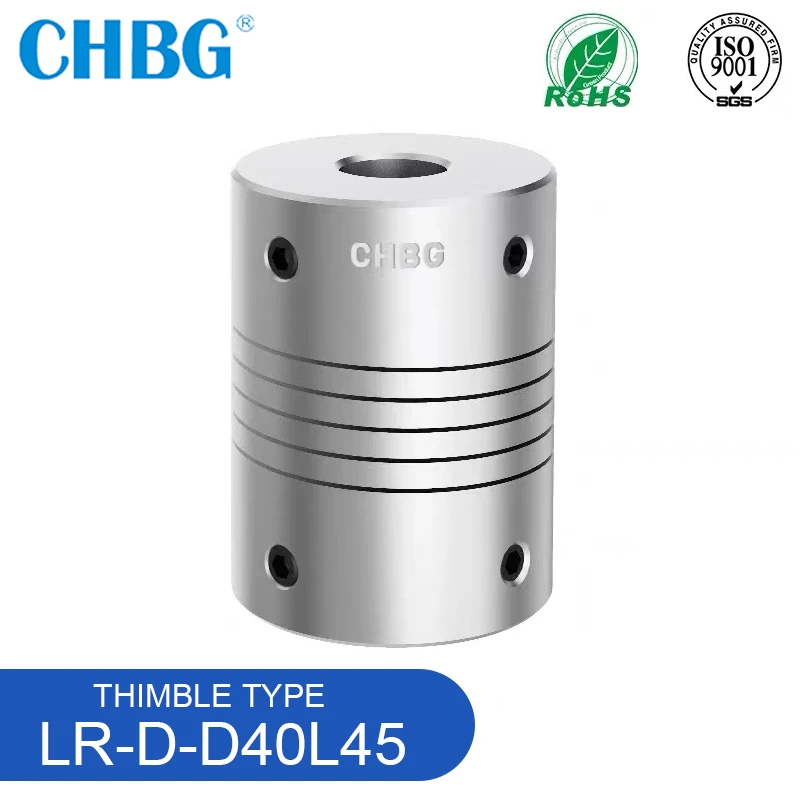 

LR D D40L45 Aluminum Elastic Winding Shaft Coupler Motor Connector 10mm to 25mm Thimble Type Customize Flexible CNC Coupling