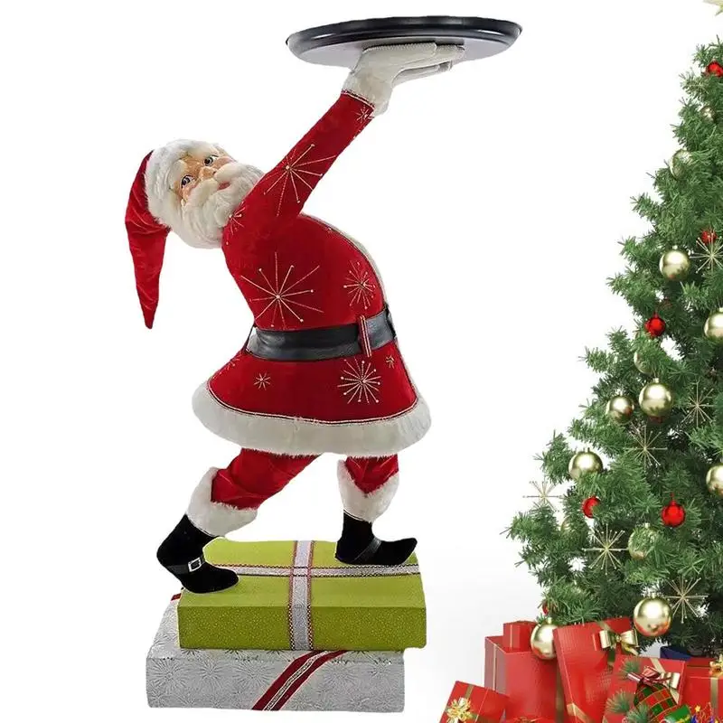 

Забавное украшение из смолы в виде Санты, статуи для пожилых людей, создает Рождественское настроение, поднос для закусок для дома, кухни, настольные украшения