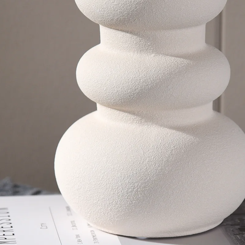 Ceramic Vase Plain Embryo Frosted Flower Dried Flower Arranger Model Room Table Home Decoration Pieces 3