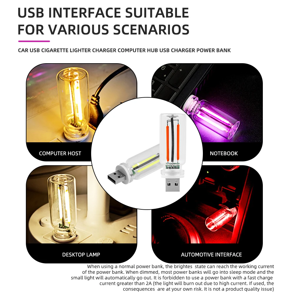 Vintage USB Touch Control Dimming Bulb Filament LED 5V Edison Bulb Mobile Power Light Night Light Bedside Computer