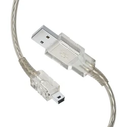 Compact USB 2.0 to Mini - B Charging & Data Cable - 1PCS (18CM transparent)