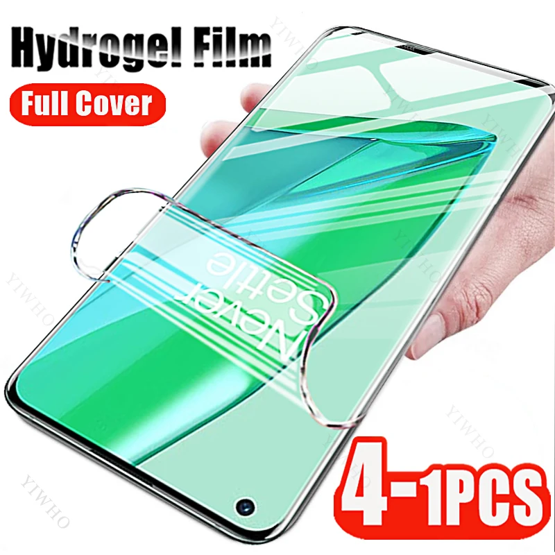 

4-1pcs for OnePlus 9 9E 9R 9RT 8 8T+ 7 7T Pro 5G Screen Protectors Hydrogel Film for Oneplus 9e 9r 9rt 5g 7t 8t Anti-Fingerprint