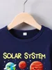 Summer Baby Boy Clothes Kid Girls Casual Solar System Planets Printed T-shirts Children Fashion Crew Neck Short Sleeve Top 3