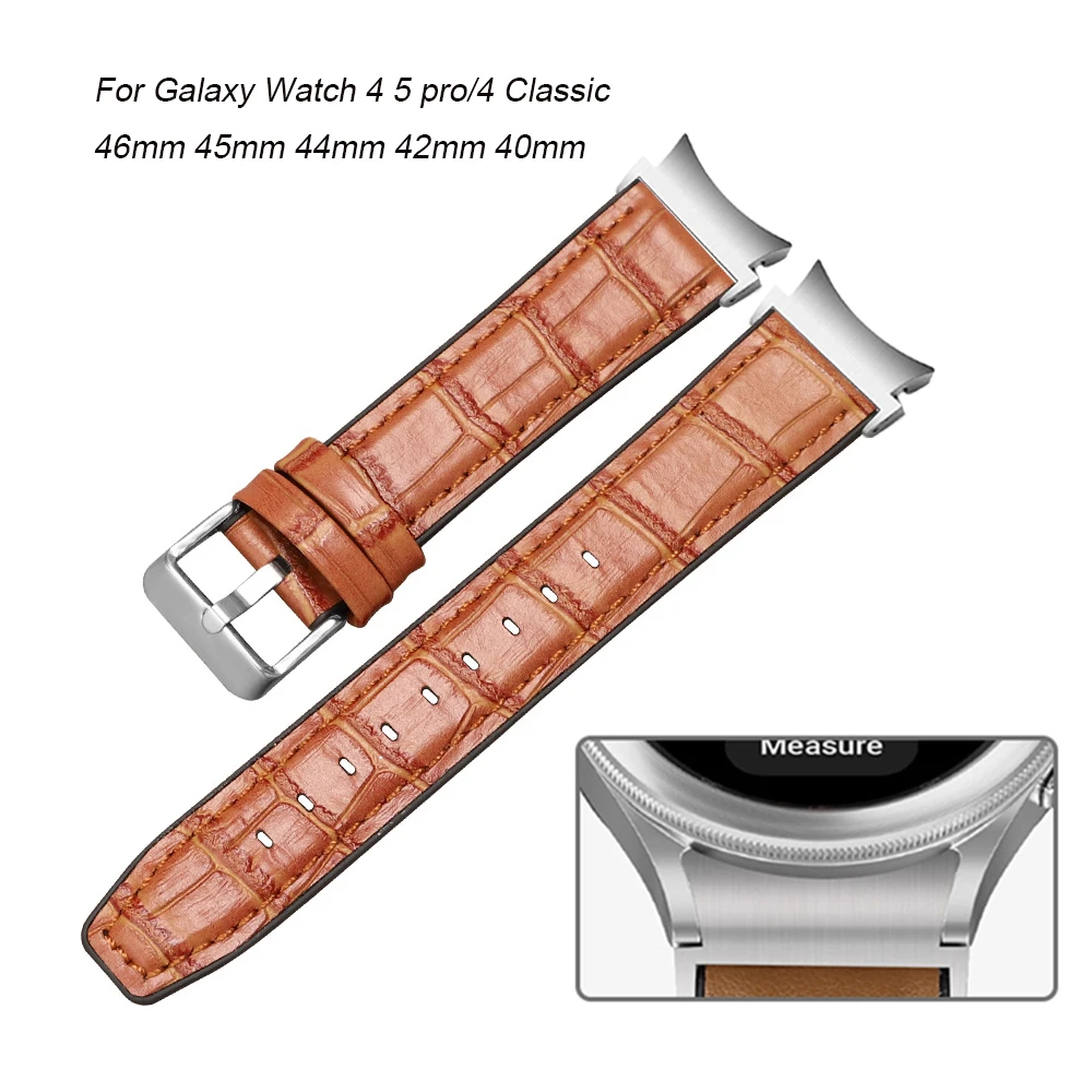 Galaxy Watch 4 Classic 46Mm 42Mm No Gasp Band Per Samsung Galaxy Watch 4 5/5Pro 45Mm 44Mm 40Mm Cinturino In Pelle Con Cinturino In Silicone