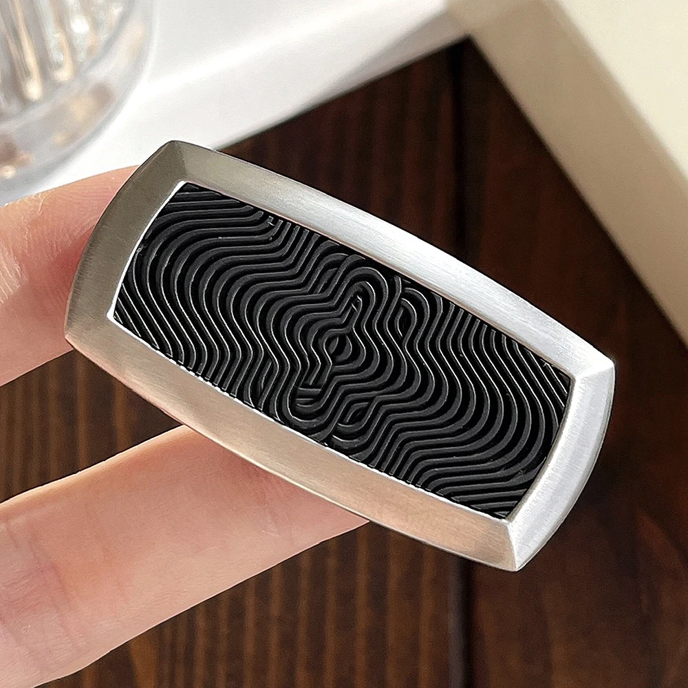 PJS MB 1:1 Money Clip 316 Stainless Steel Surface Engraved Luxury Six Pointed Star Rubber Pattern Design Change Folder