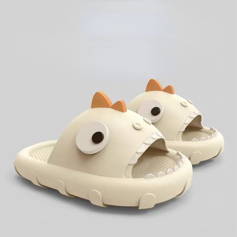 

Шлепанцы женские с мультяшным рисунком, летняя нескользящая обувь для пар, летние тапки с круглым носком, плоские женские сандали 2024, нейтральные, новые