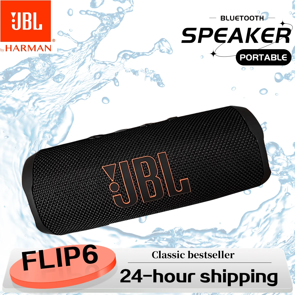 Original JBL FLIP 6 Altavoz Bluetooth FLIP6 portátil IPX7 impermeable al aire libre estéreo bajo música pista altavoz Tweeter independiente