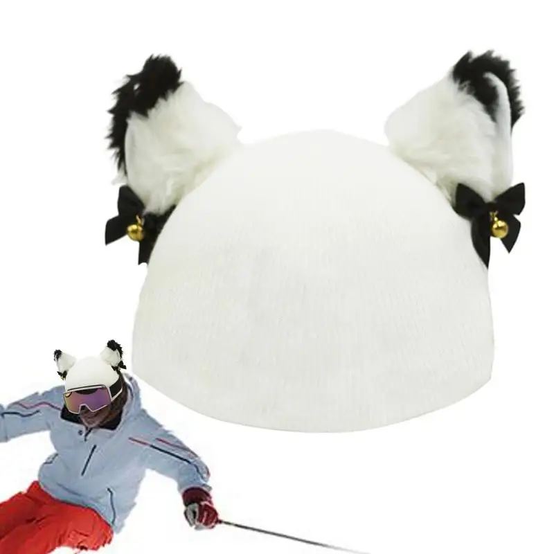 Ski Helmet Cover Single and Double Snowboard Skateboard Helmet Protections Covers Adult Kids Bells Cat Ears Head Warmer Cover