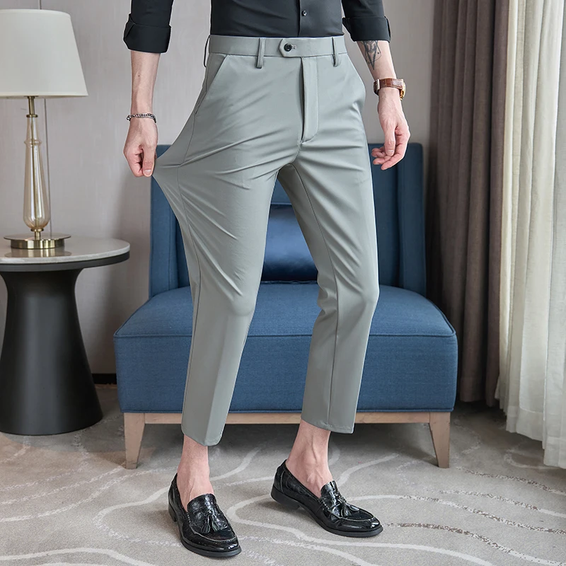 Dress Pants Men Korean Luxury Clothing Pantalones Hombre Slim Fit ...