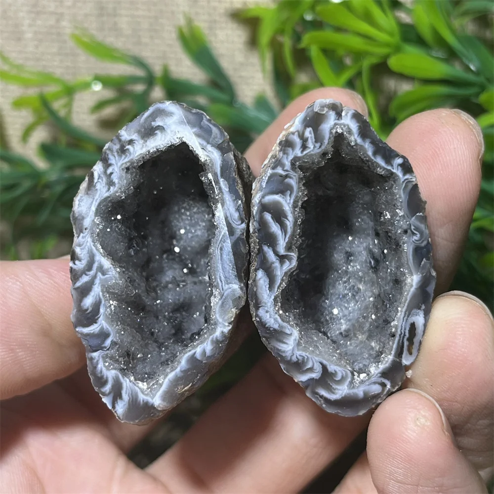 Pair Natural Geode Druzy Crystal Agate Specimen Stone High Beauty Quality Healing Reiki MineralsHome Decoration 2