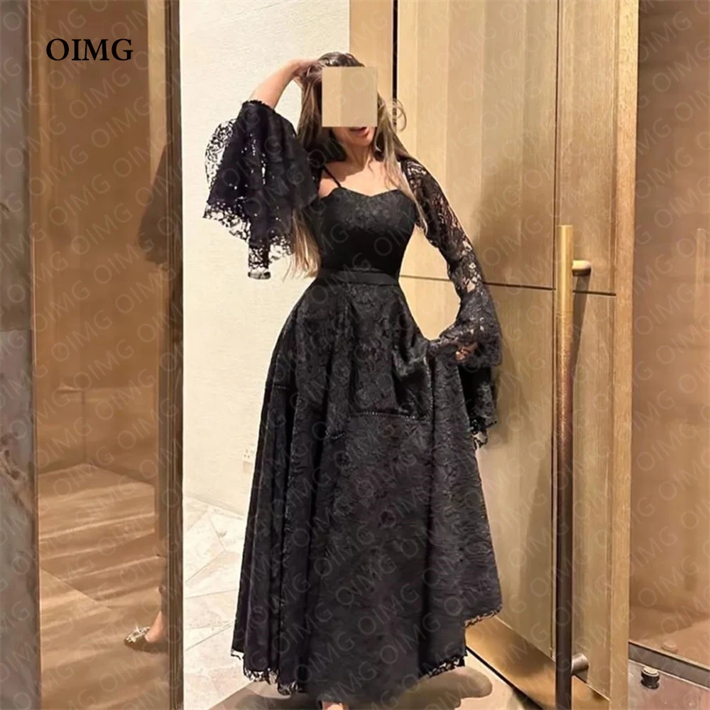 

OIMG кружевное длинное платье с перьями и цветочным принтом, платье для выпускного вечера с длинным рукавом, ТРАПЕЦИЕВИДНОЕ вечернее платье, женское платье для особых случаев, 2022