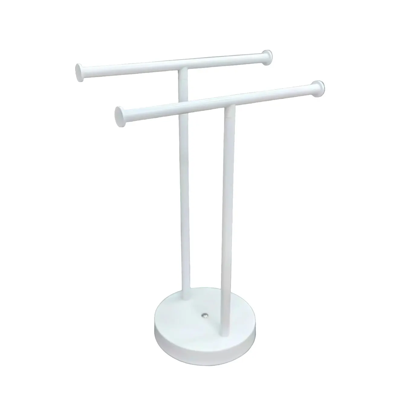 Vertical Design Anti Slip And Stable Black/White Iron Material Vertical Double Towel Bar For Table And Bedroom
