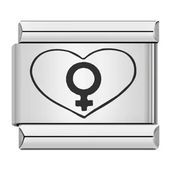 Valentine's Day Romantic Heart I Love Charm - Stainless Steel Bracelet Accessory (Heart women)