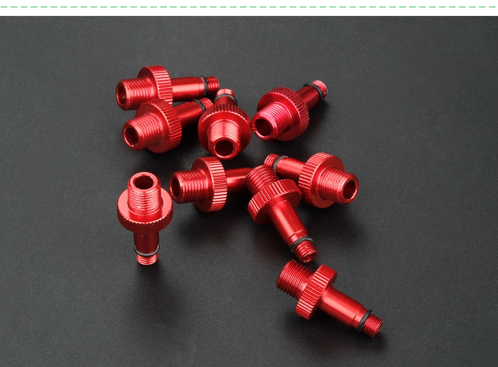 8V1/5V1 Gewinde Gabel AV Düse Inflation Aluminium Legierung Adapter W/4 Ersatz O-ringe Fit MTB straße Fahrrad IFP Typ Schrader Düse – Detail 9
