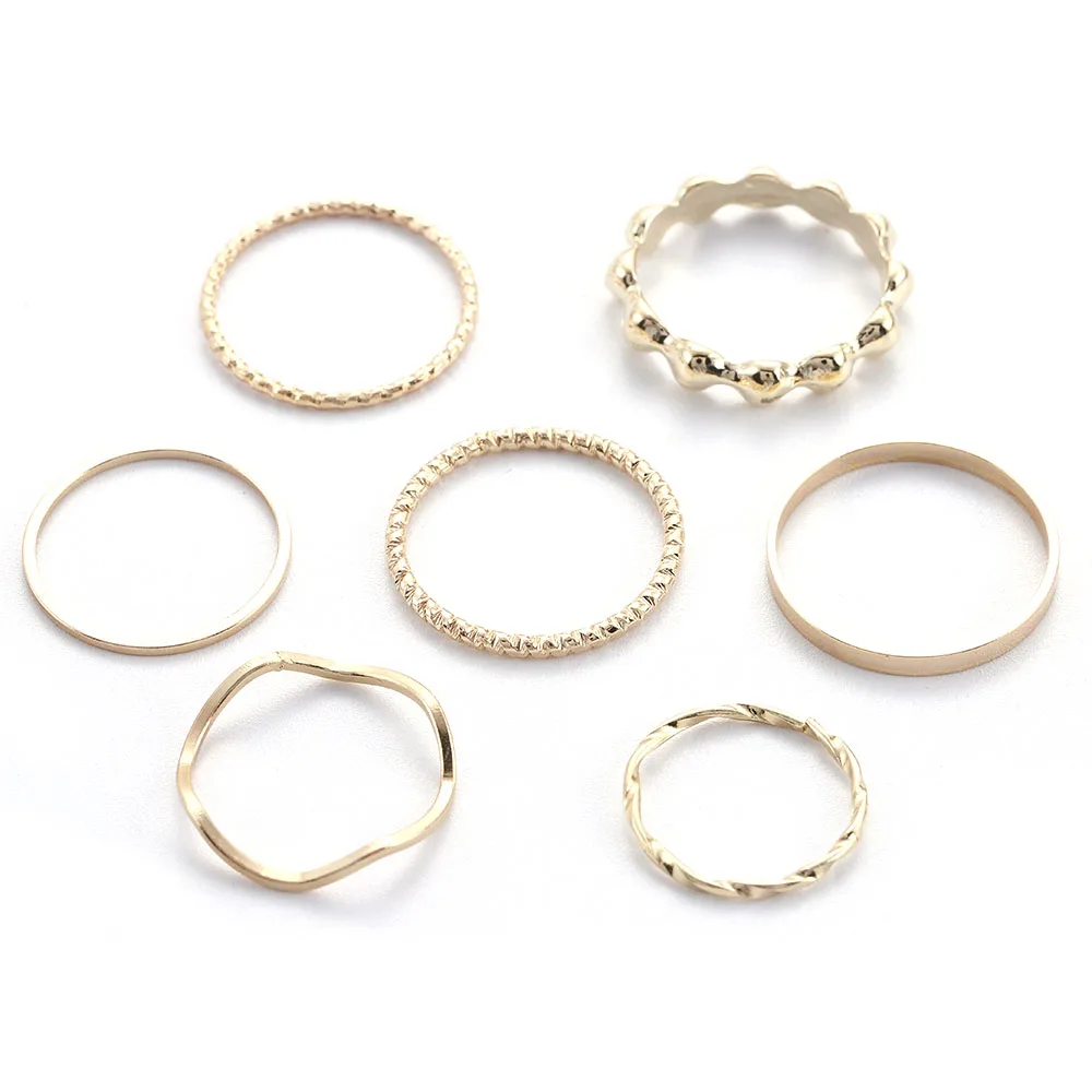 New Fashion Bohemian Style Ladies Metal Joint Ring Set Leaves Fashion Crystal Water Droplets Rings finger ring ring set