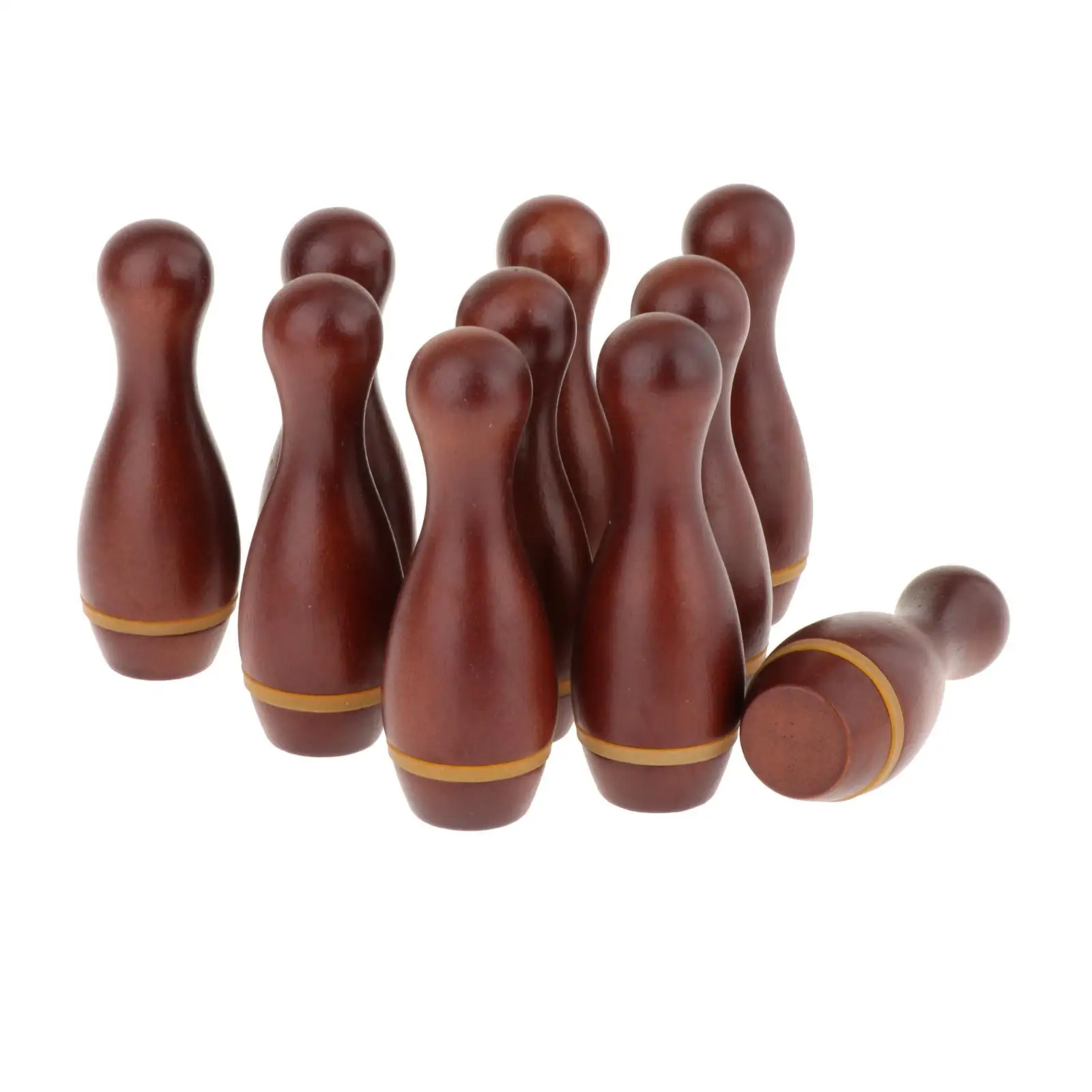 10 Pieces Shuffleboard Bowling Pins Birthday Gifts Solid Wood Bowling Game for 3 Year Old and up Kids Floor Sport Party Games