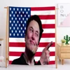 130x150cm Elon Musk American Flag Engineer Blanket Fashionable Printed Roundt Throw Blanket Bed Blanket Anti-Static Fuzzy Soft 1