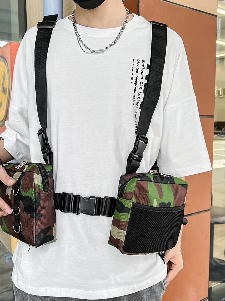 DTOWER Unisex Chest Bag Hip Hop Style Vest Crossbody Bag Fashion Chest Rig  Vest Waist Bag