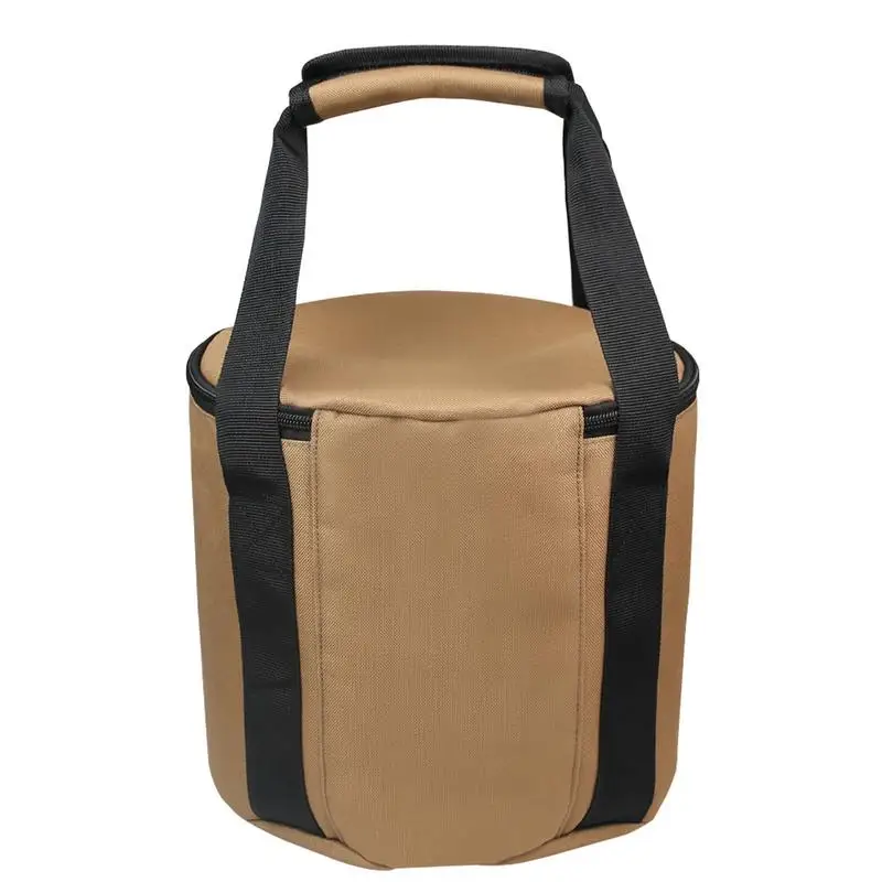 Oxford Cloth Camping Cookware Sundries Carrying Bag Waterproof Round Plate Dishes Bowl Pot Storage Pouch Wear Resistant camping cookware bag