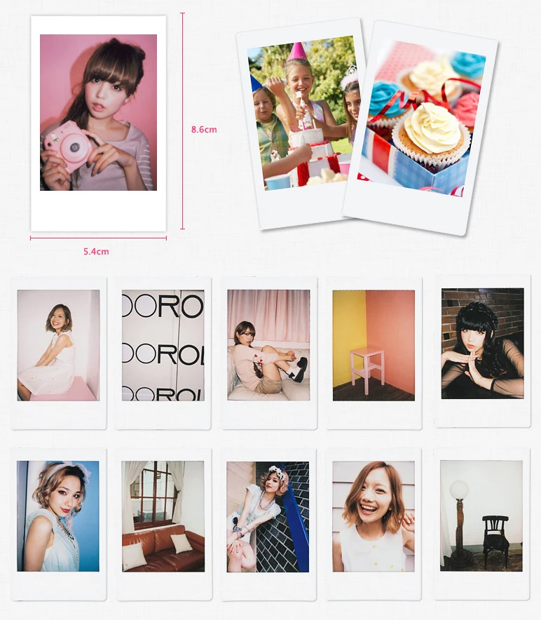 Description Picture 6 of itemFujifilm Instax Mini Film Mini 12 Photo Paper 10/20/30 Sheets White Rainbow Instant Mini 11/40/9/8/7/70/9 Camera Black And White