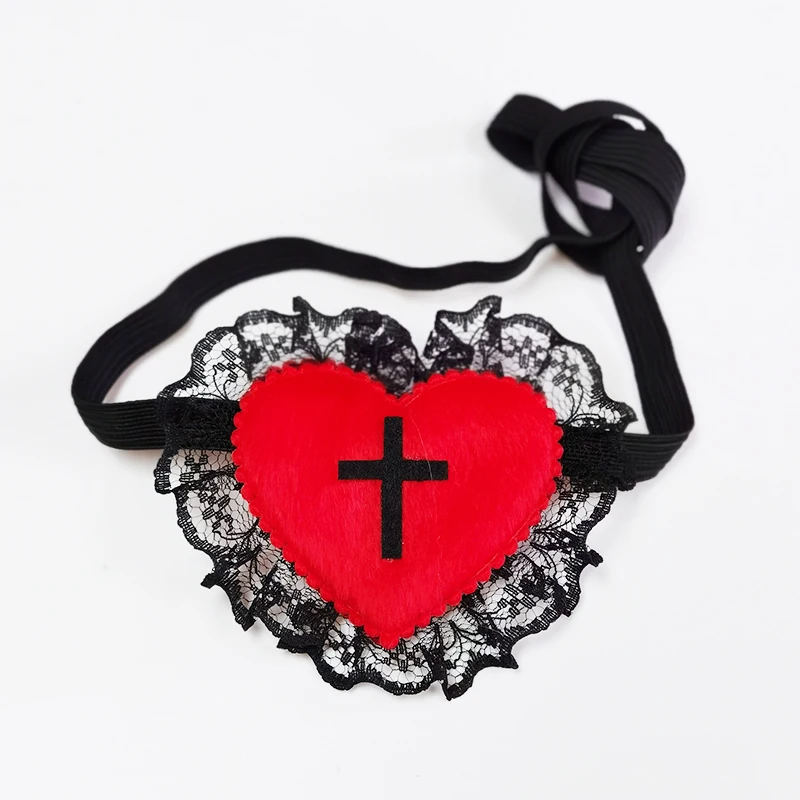 

Lolita Eyepatch Cosplay Anime Gothic Blindfold Lace Cross Love Heart Eye Patch Cosplay Accessories Rave Party Single Eyeshade