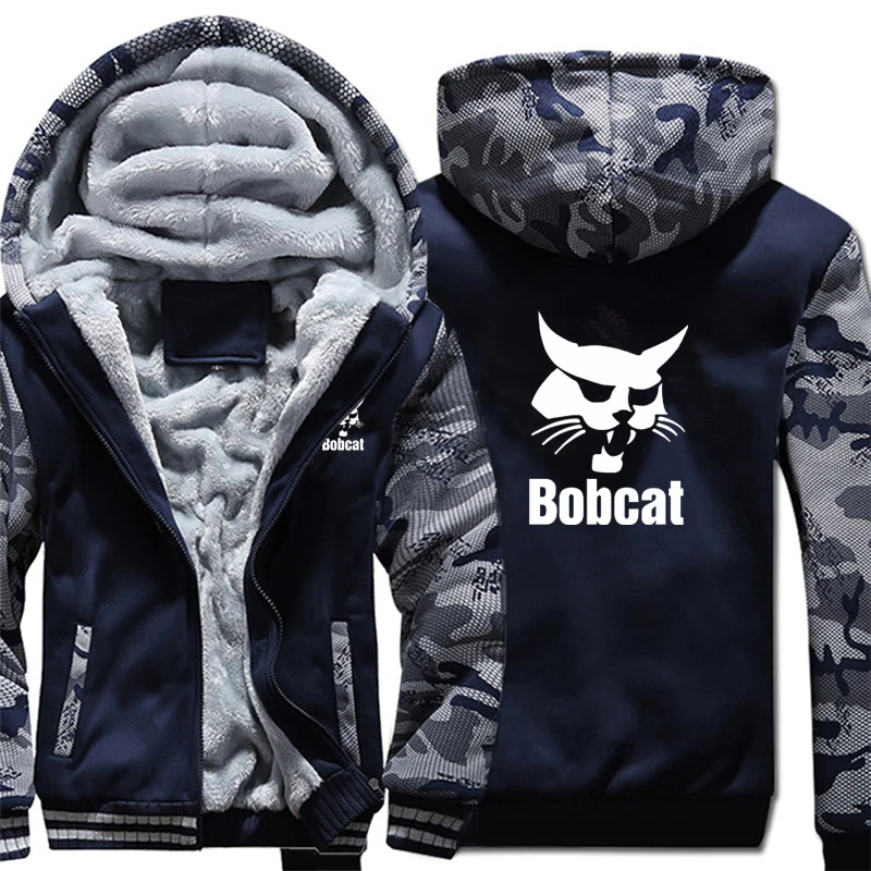 Bobcat Heavy Equipment Hoodies Men Winter Thicken Warm Casual Bobcat Sweatshirts Streetwear Man Pullover 2