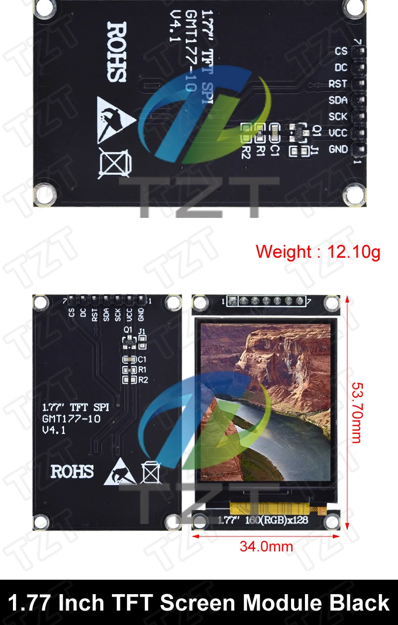 TZT 1/3PCS 1,77/2,0/2,4/2,8 Zoll TFT Farbe Bildschirm LCD Display Modul Stick ST7735 ST7789 Schnittstelle SPI 128*128 240*320 – Detail 2