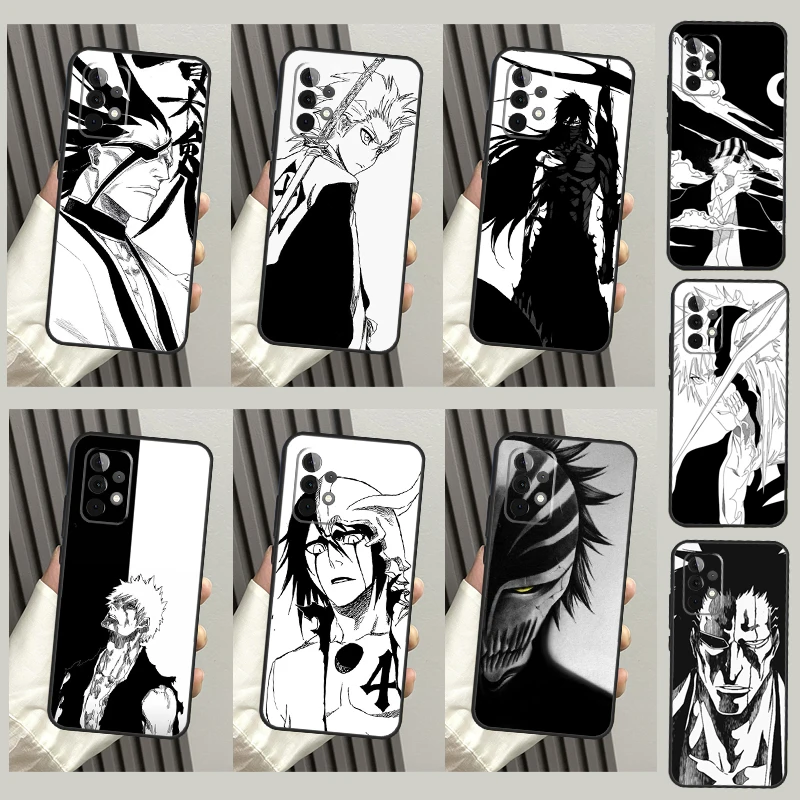 Custodia Bleach Anime Bianca Nera Per Samsung Galaxy A54 A34 A12 A32 A42 A52 A13 A23 A33 A53 A73 A50 A51 A71 A14 Cover