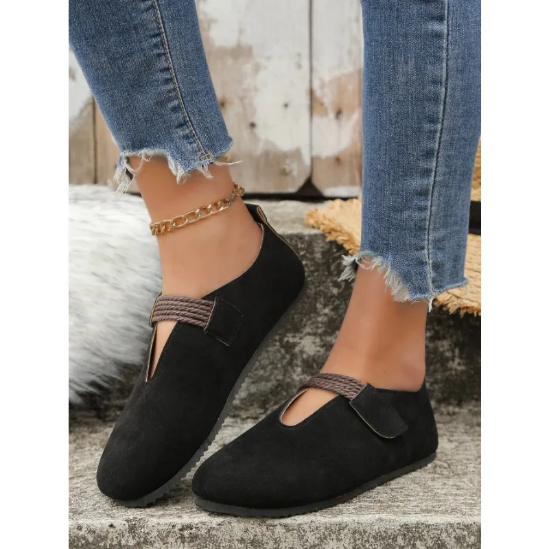 Casual Flat Shoes Round Toe Shallow Women's Loafers Autumn Retro Comfort Soft Sole Single Shoes Versatile Female Shoes Zapatos