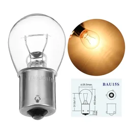 Multicolor Halogen Bulbs, 12V 21W, Set of 2 - Versatile Lighting for Brake, Turn, DRL, and Reverse Lights (BAU15S Warm White)