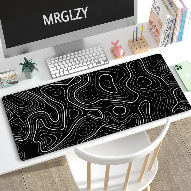 Tapete de Borracha 900x400 do Rato da Esteira do Rato dos Mousepads Brancos Pretos da Empresa do Rato do Jogo do Mapa do Contorno - Imagem 6