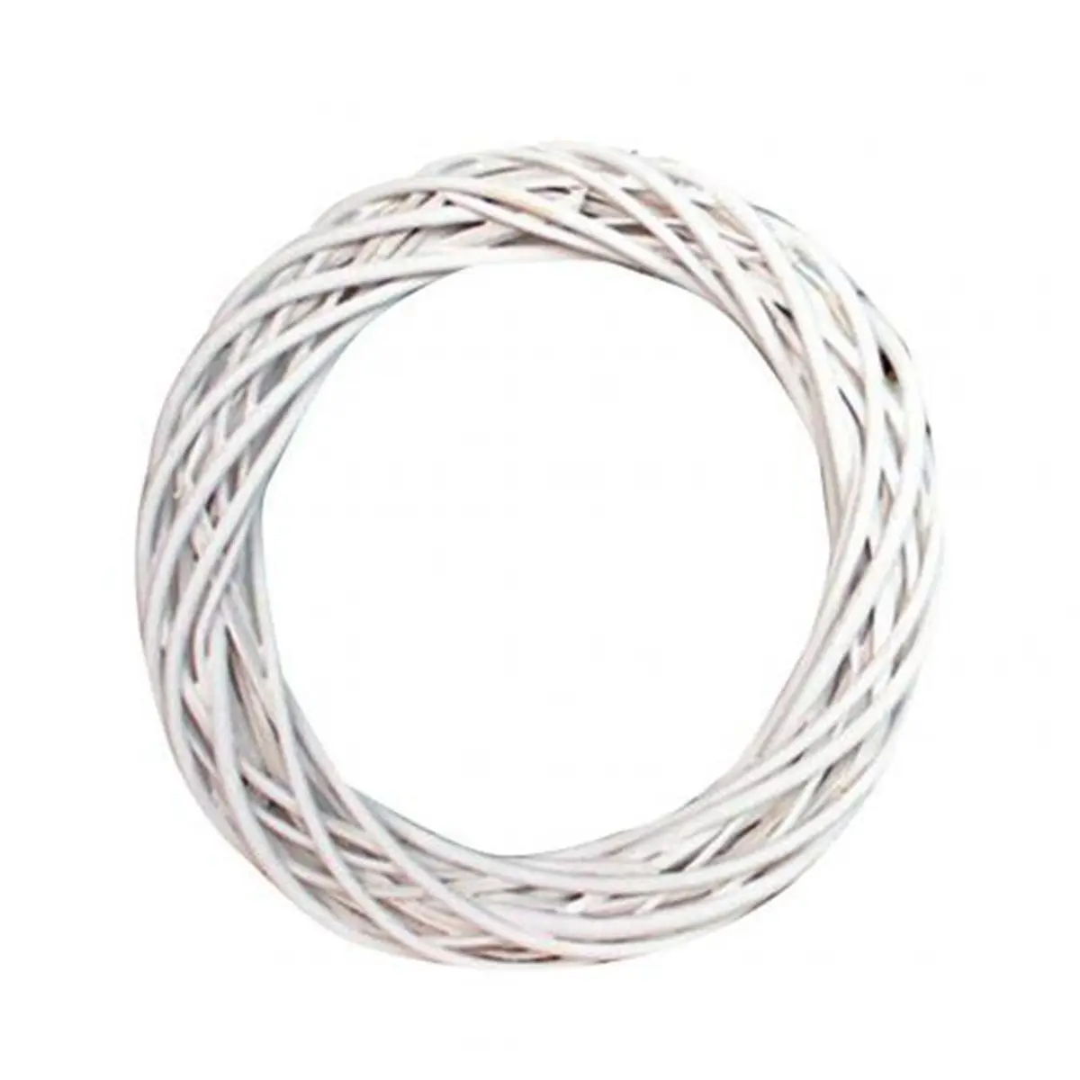 thumbnail image 1 of White Garland Wicker Round Design Christmas Tree Rattan Wreath Ornament Vine Ring Decoration Home Party Hanging Flower Craft, 1 of 5