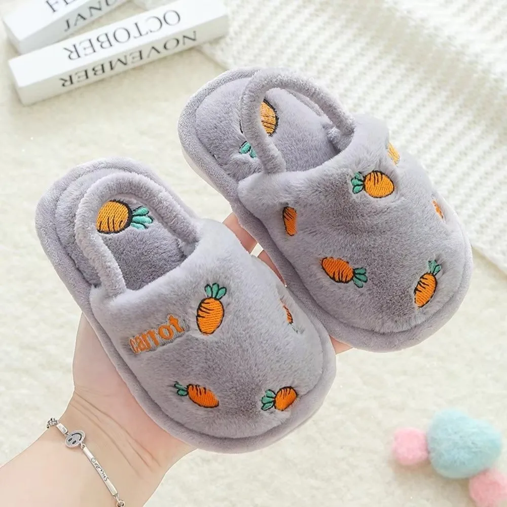 Cute Cartoon Children Slippers Cotton Warmth Winter Toddler Shoes Newborn Learning Walking Shoes Indoor Non-slip Slipper