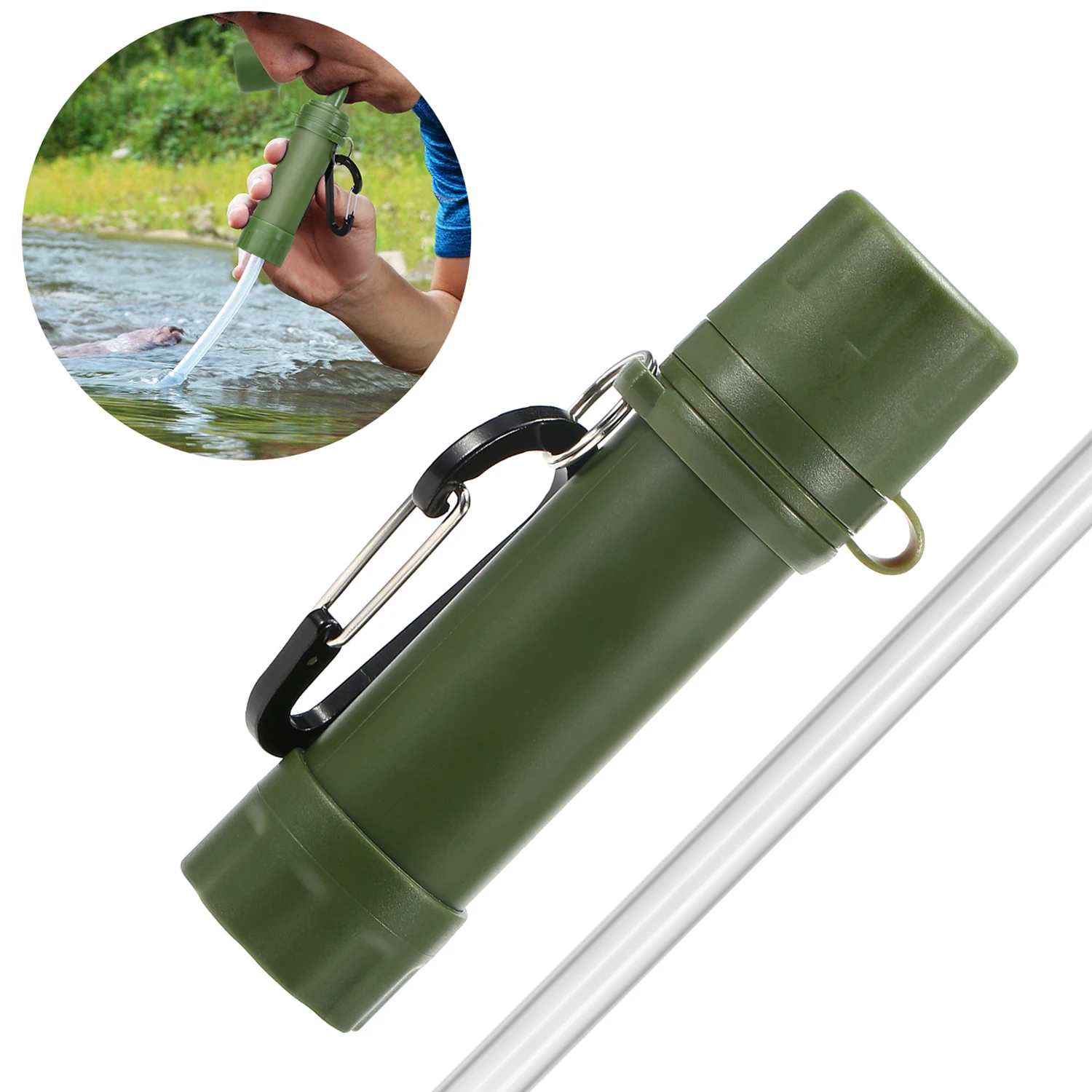 

Outdoor Water Straw Water Filtration System Water Purifier for Emergency Camping Traveling Backpacking Camping Equipment
