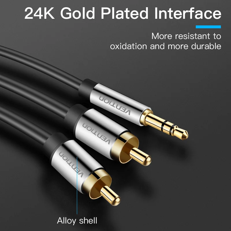 Câble audio Jack 3.5 mm / 2x RCA mâles - 10 m